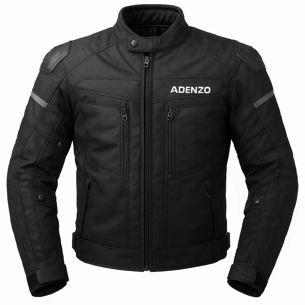 Adenzo™ Storm-Rider Waterproof Motorcycle Jacket – CE Armor, Removable Thermal Liner, Rainproof Shell, Reflective Safety Design for Touring & Commuting 